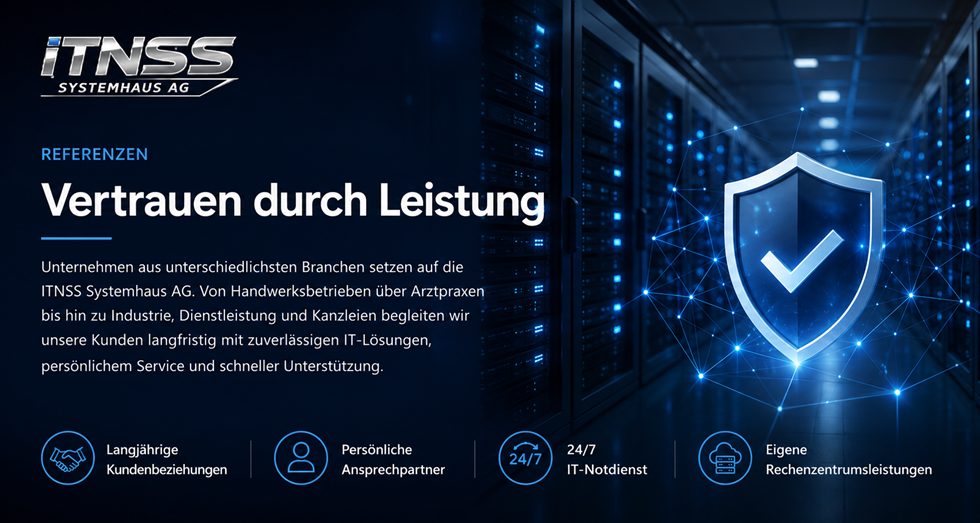 Sichere Rechenzentrums- und Hosting-Lösungen der ITNSS Systemhaus AG mit Hosting in deutschen Rechenzentren und hoher Ausfallsicherheit.